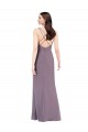 Open Back Dark Lavender Column Sweetheart Long Formal Dress