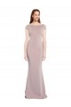 Tie Back Dusty Pink Mermaid Boat Neck Long Formal Dress