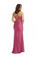 Tie Back Fuchsia Mermaid Cowl Neck Long Formal Plus Size Formal Dress
