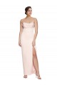 Low Back Mermaid Cowl Neck Long Formal Dress
