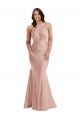 Open Back Dusty Pink Mermaid Halter Neck Long Formal Plus Size Formal Dress