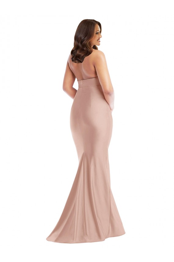 Open Back Dusty Pink Mermaid Halter Neck Long Formal Plus Size Formal Dress