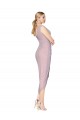 V-Back Primrose Mermaid High Neck Cocktail Length High Low Formal Dress