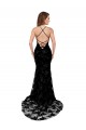 Open Back Black Mermaid High Neck Long Black Tie Formal Dress