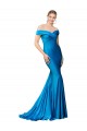 Peacock Blue Mermaid High Neck Long Formal Dress