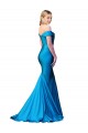 Peacock Blue Mermaid High Neck Long Formal Dress