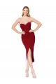 Burgundy Mermaid High Neck Knee Length High Low Formal Dress