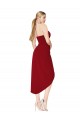 Burgundy Mermaid High Neck Knee Length High Low Formal Dress