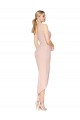 V-Back Mauve Mermaid High Neck Knee Length High Low Formal Dress