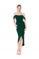 Midnight Green Mermaid High Neck Knee Length High Low Formal Dress