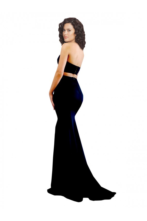 Low Back Black Mermaid High Neck Long Formal Dress