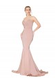 Low Back Mauve Mermaid High Neck Long Formal Dress