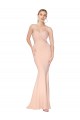 Nude Mermaid High Neck Long Formal Dresses