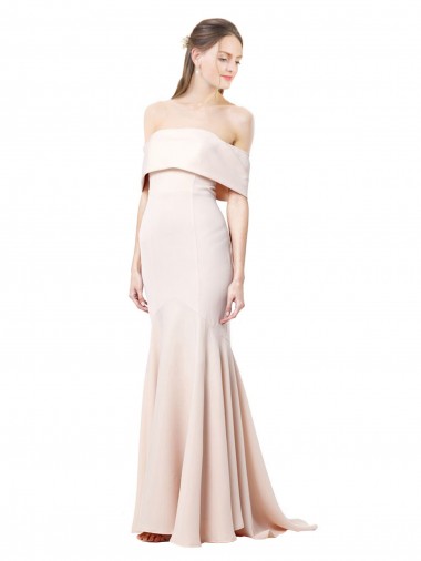 Cheap Nude Mermaid High Neck Long Formal Dress UK