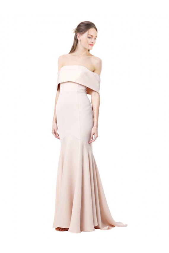 Nude Mermaid High Neck Long Formal Dress