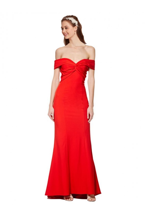 Red Mermaid High Neck Long Formal Dresses