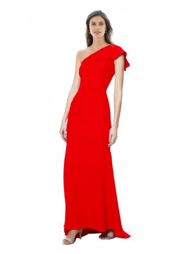 Cheap Red Mermaid High Neck Long Sleeveless Formal Dress UK