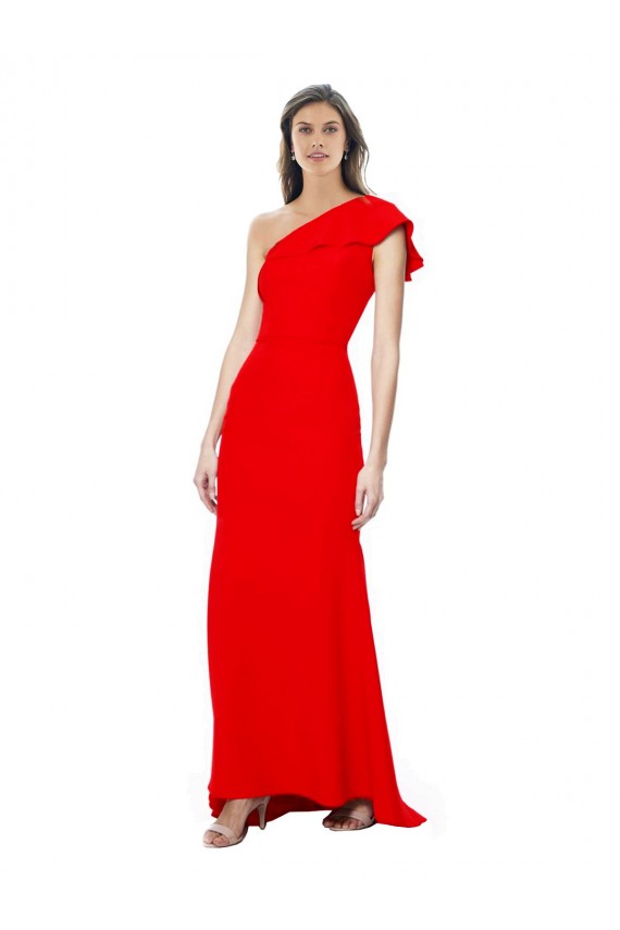 Red Mermaid High Neck Long Sleeveless Formal Dress