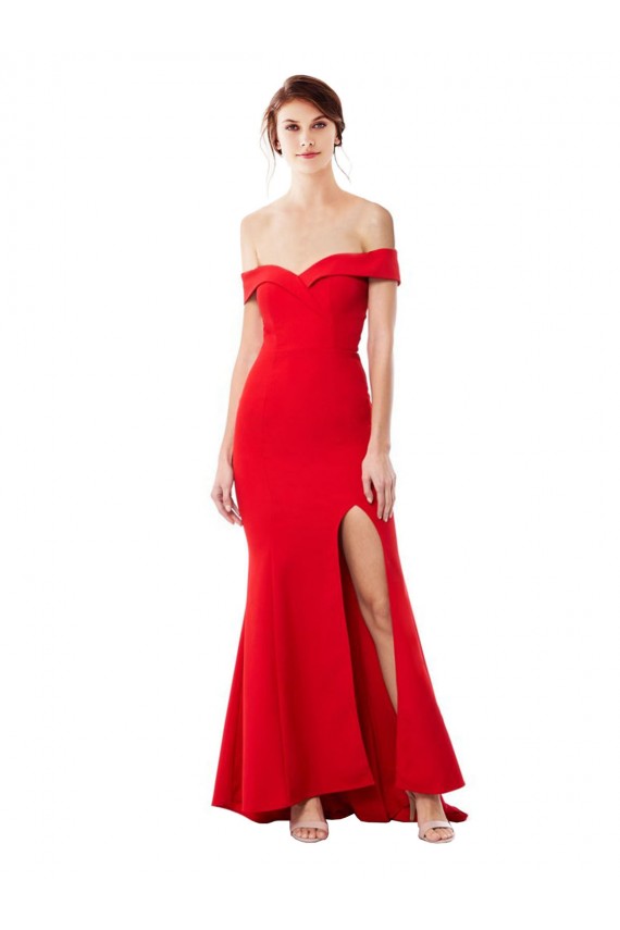 Red Mermaid High Neck Long Formal Dress