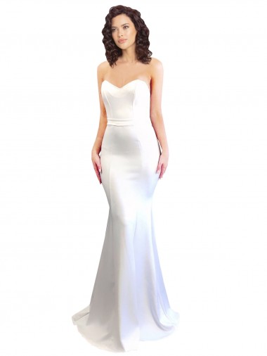Cheap Low Back White Mermaid High Neck Long Formal Dress UK