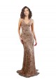 Open Back Rose Gold Mermaid High Neck Long Formal Dress