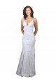 Open Back White Mermaid High Neck Long Formal Dress