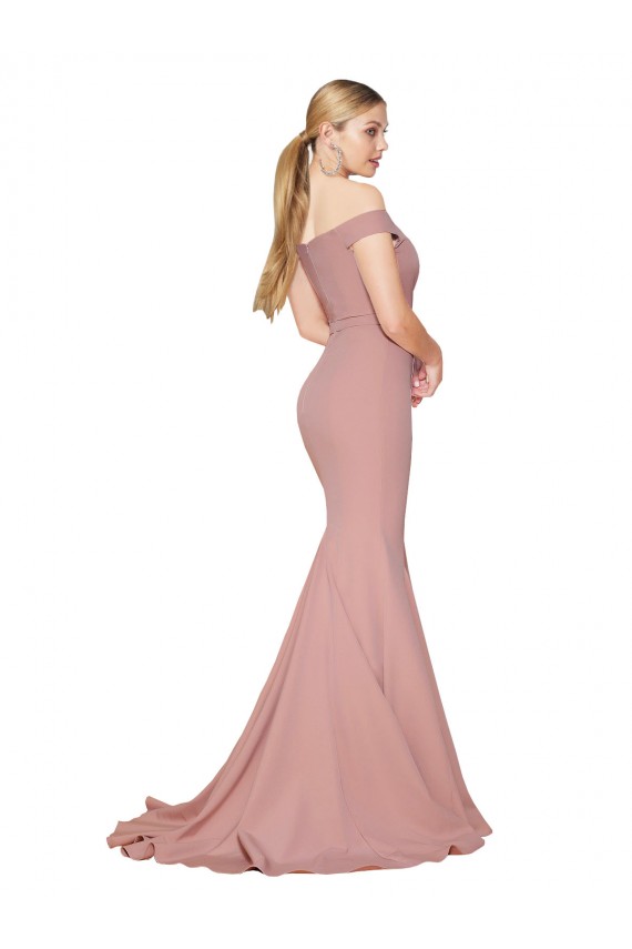 Dusty Pink Mermaid High Neck Sweep Train Formal Dress