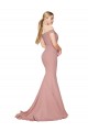 Dusty Pink Mermaid High Neck Sweep Train Formal Dress