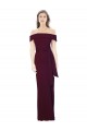 Low Back Burgundy Gold Mermaid Off the Shoulder Long Formal Dress