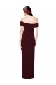 Low Back Burgundy Gold Mermaid Off the Shoulder Long Formal Dress