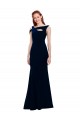Dark Navy Mermaid Off the Shoulder Long Formal Dress
