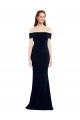 Keyhole Back Dark Navy Mermaid Off the Shoulder Long Formal Dress