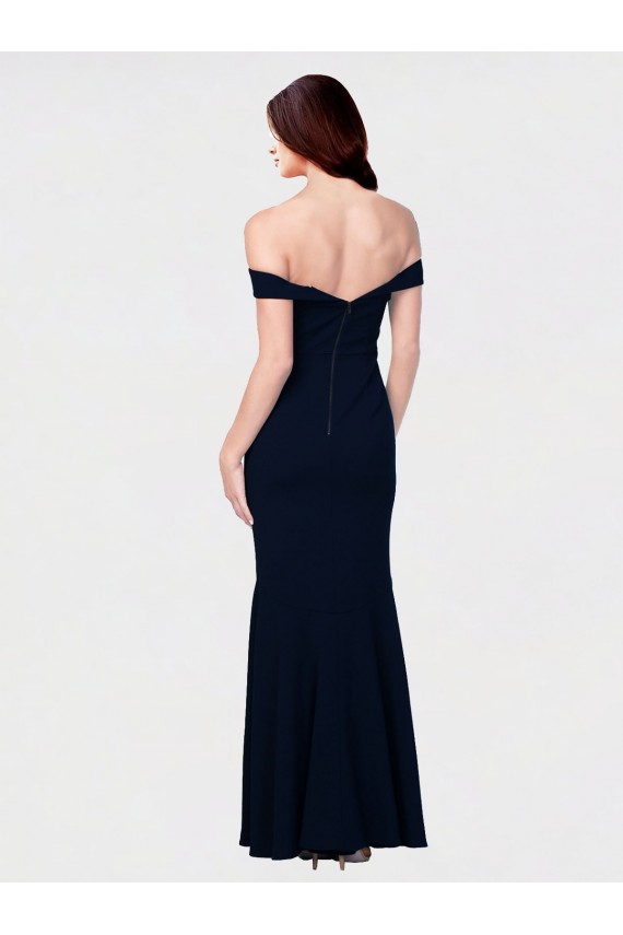 Low Back Ivory Mermaid Off the Shoulder Long Formal Dress