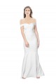 Low Back Ivory Mermaid Off the Shoulder Long Formal Dress