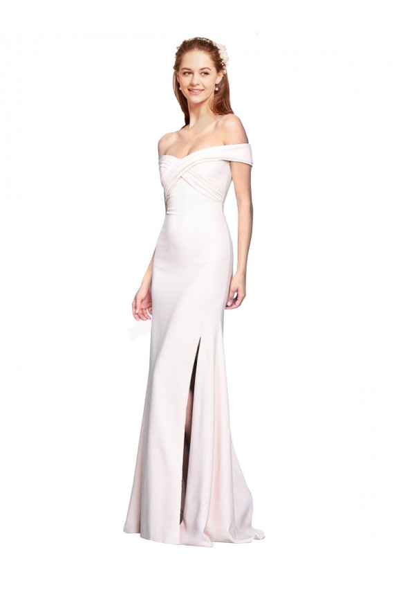White Mermaid Off the Shoulder Long Formal Dress
