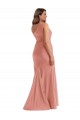 Georgia Peach Mermaid One Shoulder Long Black Tie Plus Size Formal Dress