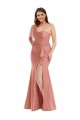 Georgia Peach Mermaid One Shoulder Long Black Tie Plus Size Formal Dress