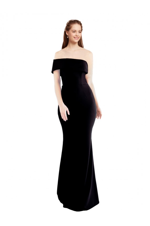 Keyhole Back Black Mermaid One Shoulder Long Formal Dress