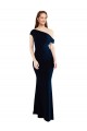 Dark Navy Mermaid One Shoulder Long Formal Dress