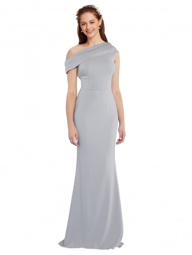 Cheap Grey Mermaid One Shoulder Long Formal Dress UK