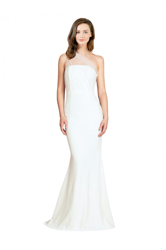 Ivory Mermaid One Shoulder Sweep Train Formal Dress