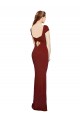 Keyhole Back Burgundy Mermaid Round Neck Long Formal Dress