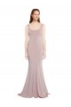 Dusty Pink Mermaid Scoop Neck Long Formal Dress
