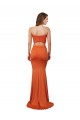 Orange Mermaid Strapless Long Formal Dress