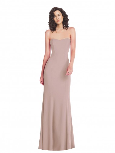Cheap Dusty Pink Mermaid Strapless Long Formal Dress UK
