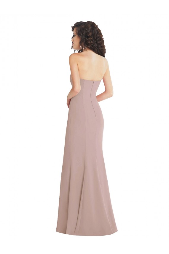 Dusty Pink Mermaid Strapless Long Formal Dress
