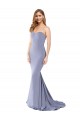 Low Back Smoke Blue Mermaid Strapless Long Formal Dress