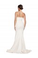 Low Back Ivory Mermaid Strapless Sweep Train Formal Dress
