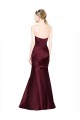 Low Back Burgundy Mermaid Sweetheart Long Formal Dress
