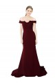 V-Back Burgundy Gold Mermaid Sweetheart Sweep Train Formal Dress